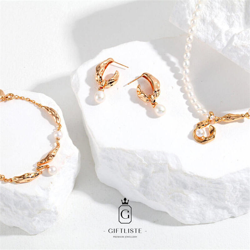 Natural Pearl Silk Scarf Design BraceletGiftListe18k, vermeil, gold, silver, bracelet, pearl