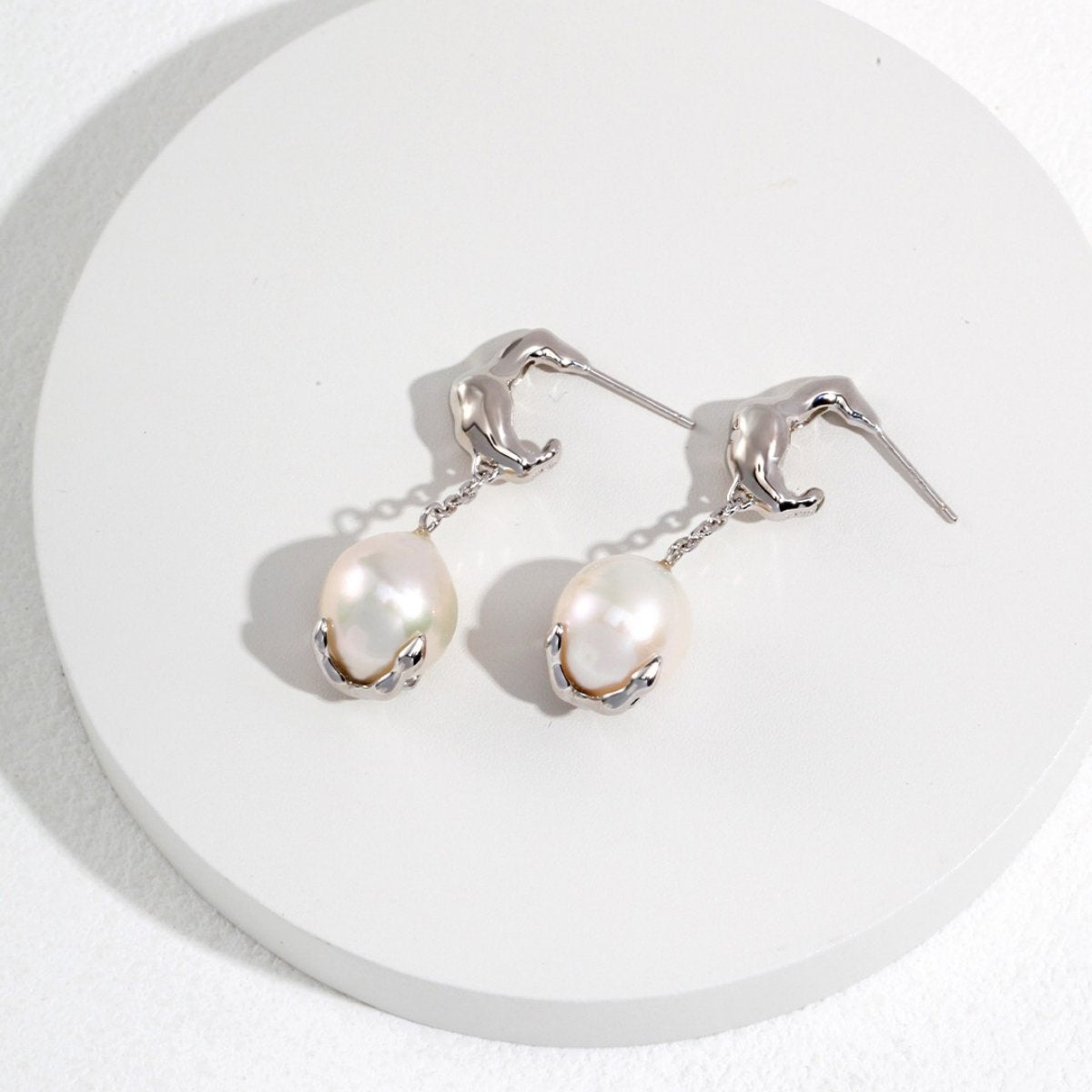 BAROQUE PEARL EARRINGSGIFTLISTEBAROQUE PEARL EARRINGSsterling silver, pearl, 18k gold vermeil, earrings