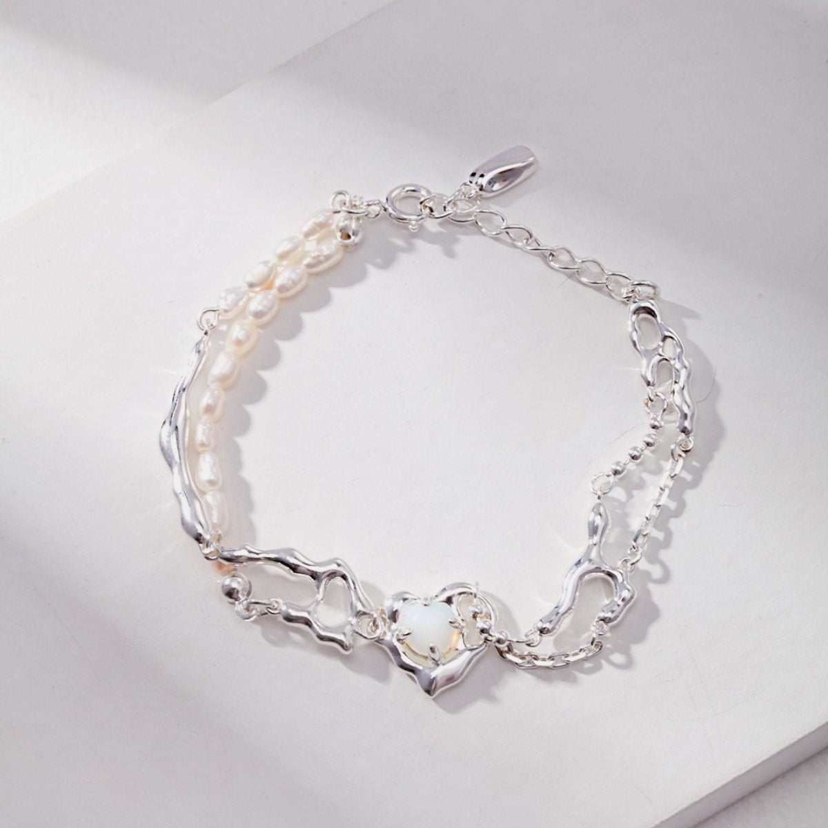 BAROQUE PEARL OPAL BRACELETGIFTLISTEBAROQUE PEARL OPAL BRACELETsterling silver, opal, pearl, 18k gold vermeil, bracelet