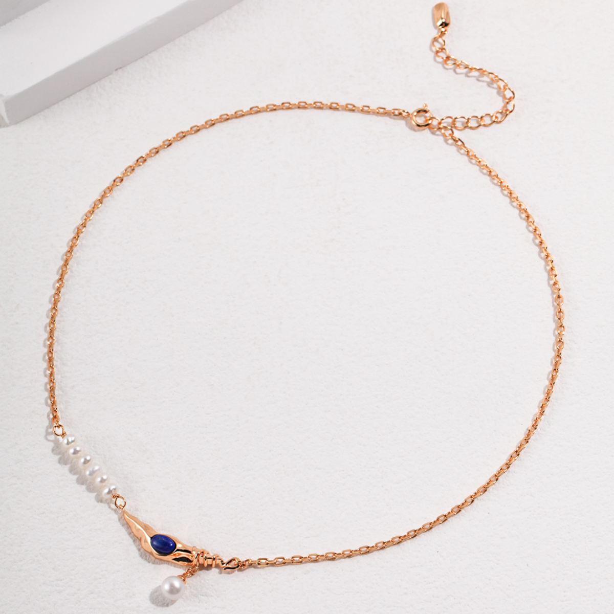 PEARL LAPIS LAZULI MOTHER - OF - PEARL NECKLACEGIFTLISTEPEARL LAPIS LAZULI MOTHER - OF - PEARL NECKLACEsterling silver, lapis lazuli, pearl, 18k gold vermeil, necklace