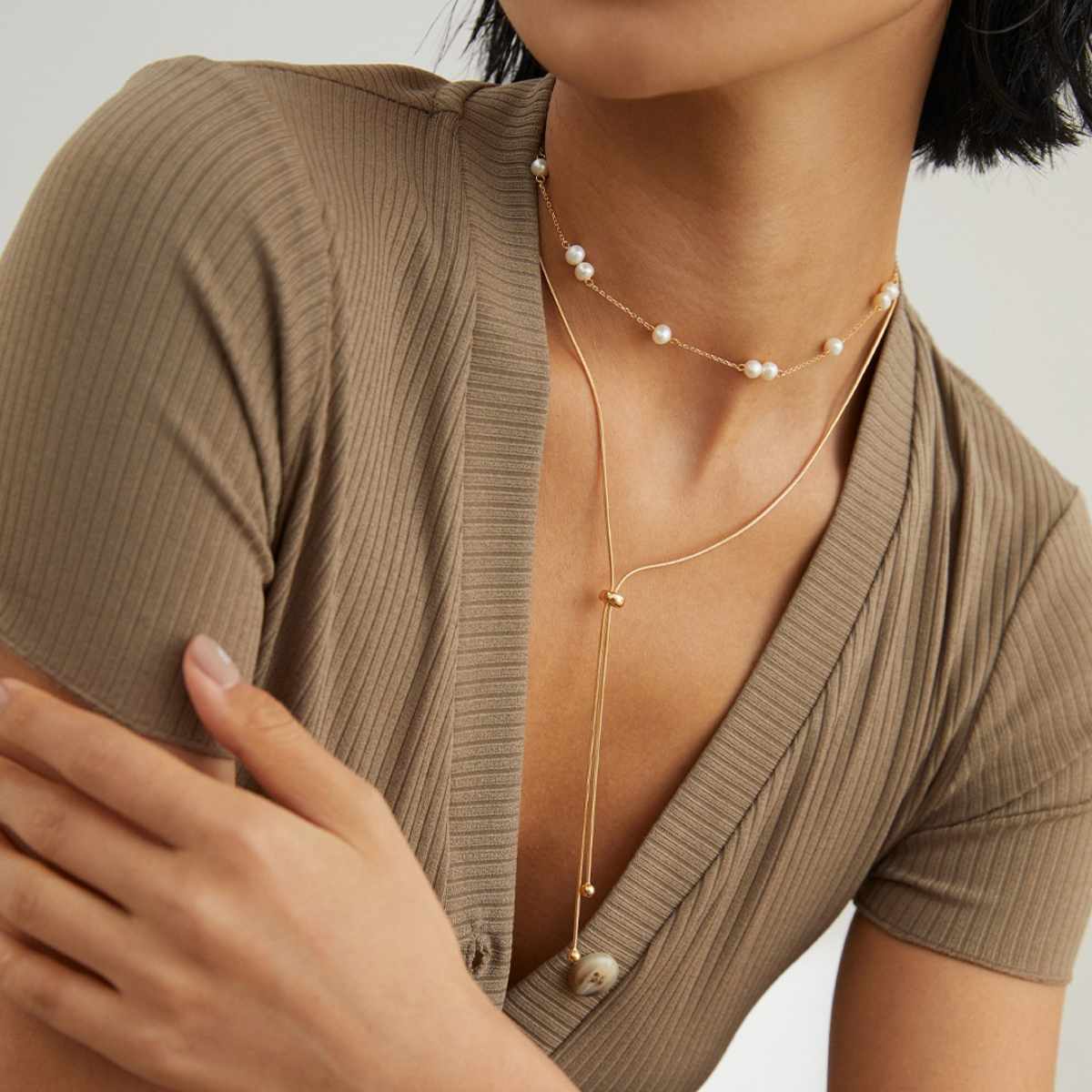 PEARL NECKLACEGIFTLISTEPEARL NECKLACEsterling silver, pearl, 18k gold vermeil, necklace