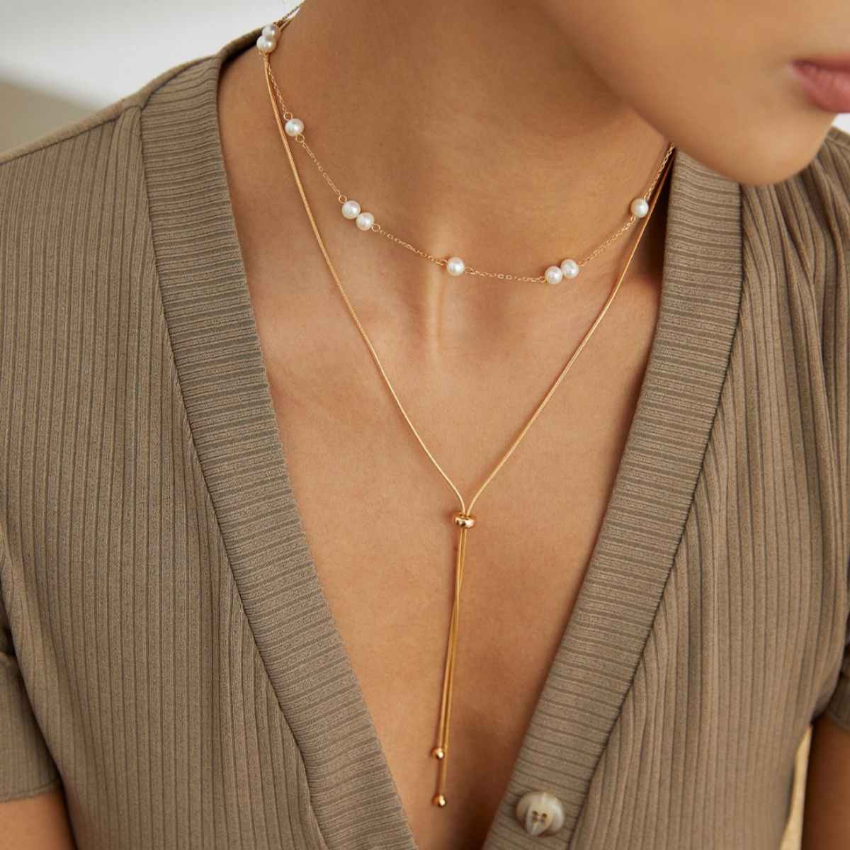 PEARL NECKLACEGIFTLISTEPEARL NECKLACEsterling silver, pearl, 18k gold vermeil, necklace