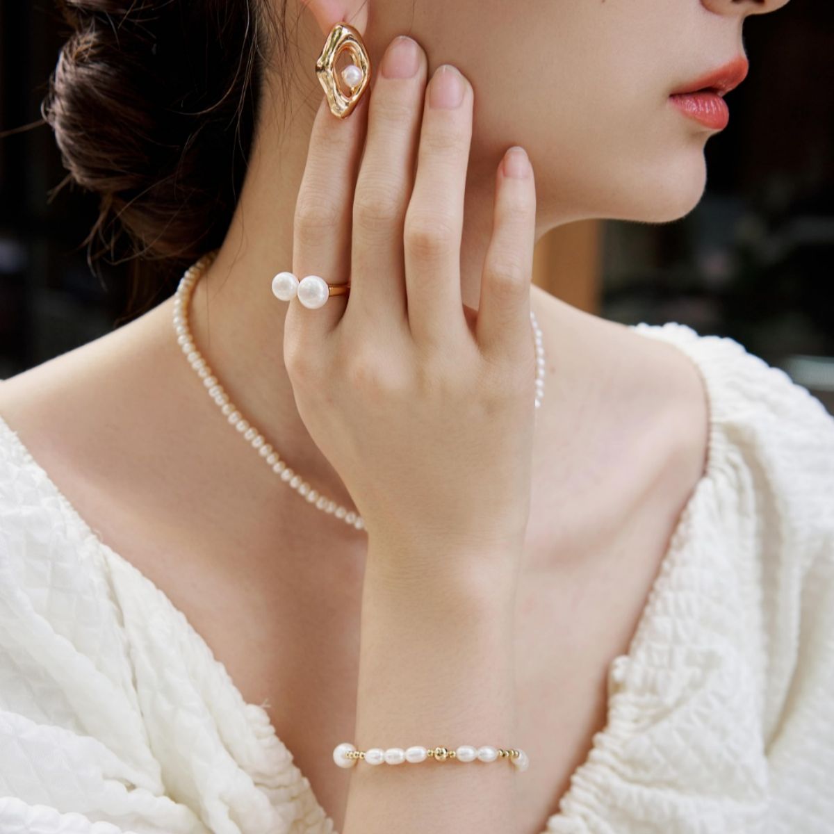 PEARL RINGGIFTLISTEPEARL RINGsterling silver, pearl, 18k gold vermeil, ring