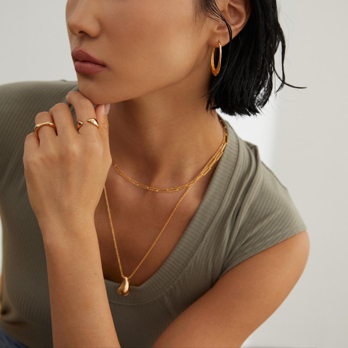 SILVER NECKLACEGIFTLISTESILVER NECKLACEsterling silver, 18k gold vermeil, necklace