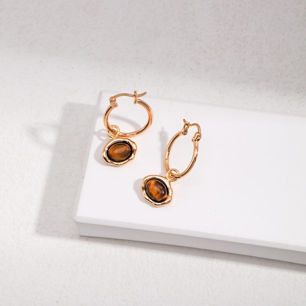 TIGER'S EYE EARRINGSGIFTLISTETIGER'S EYE EARRINGSsterling silver, tiger's eye, 18k gold vermeil, earrings