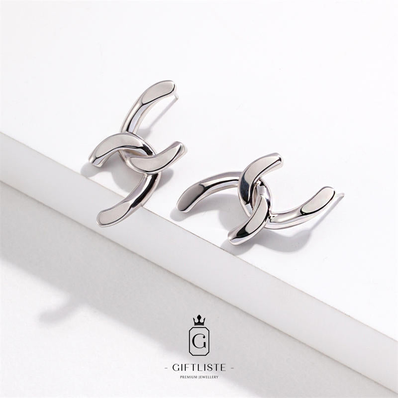 Trendy Geometric Plain Silver EarringsGiftListe18k, vermeil, gold, silver, earrings