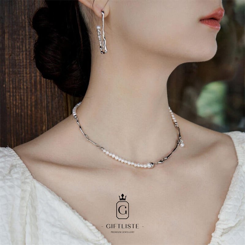 AB Asymmetric Pearl earringsGiftListe18k, vermeil, gold, silver, earrings, pearl