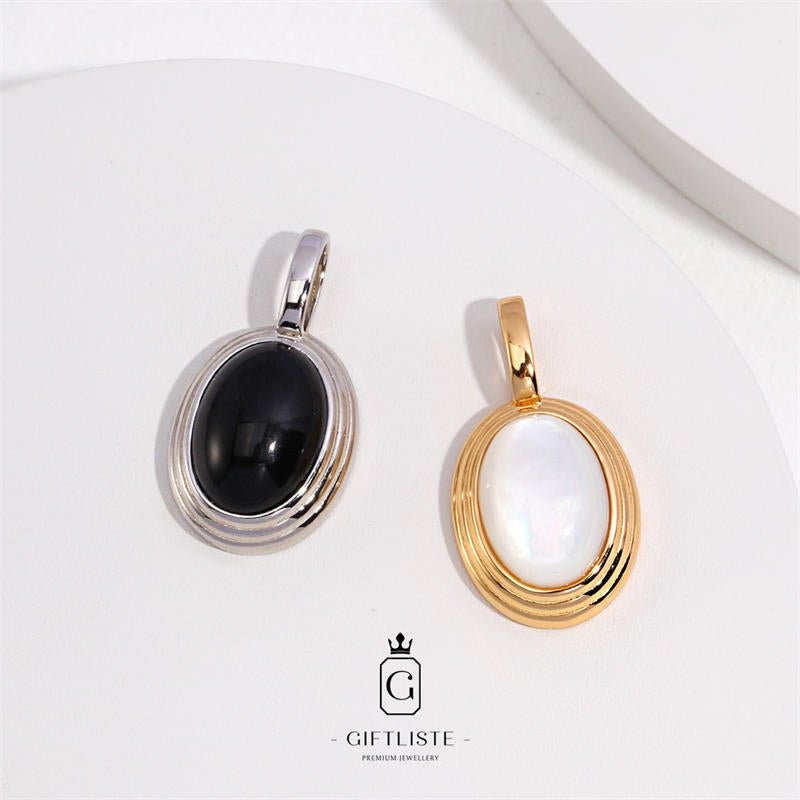 Agate Mother-Of-Pearl PendantGiftListependant, 18k, vermeil, gold, silver, agate, mother-of-pearl
