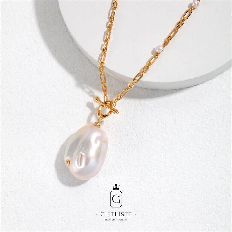 Baroque Pearl Long NecklaceGiftListe18k, vermeil, gold, silver, necklace, pearl