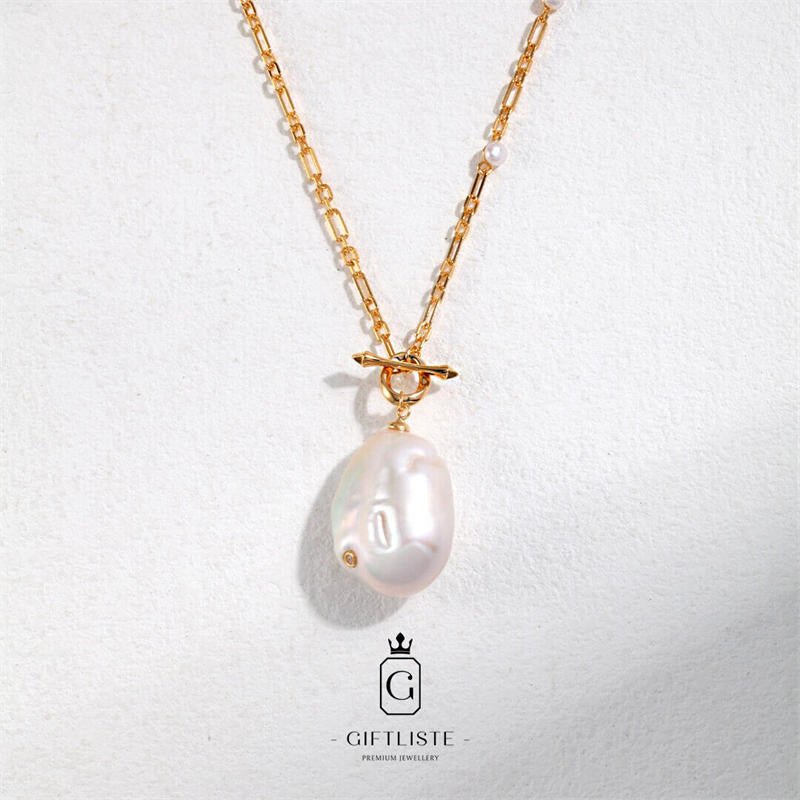 Baroque Pearl Long NecklaceGiftListe18k, vermeil, gold, silver, necklace, pearl