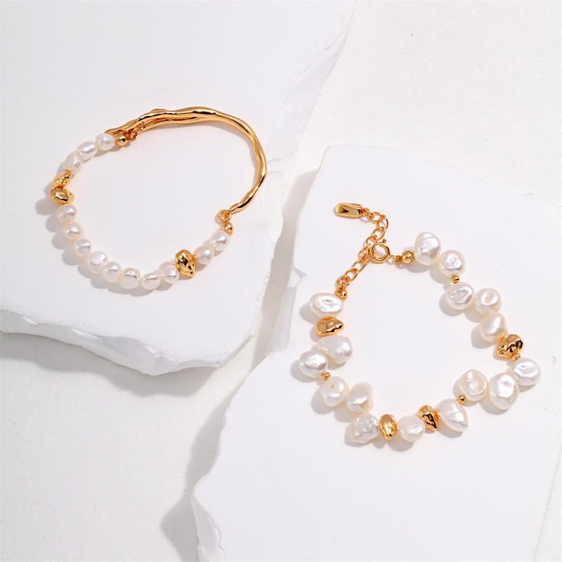 Baroque Shaped Pearls Bracelet BGIFTLISTEBaroque Shaped Pearls Bracelet B18k, vermeil, gold, silver, set, bracelet, pearl