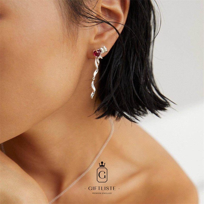 Bowknot Design Pearl EarringsGiftListe18k, vermeil, gold, silver, earrings, pearl, zircon,