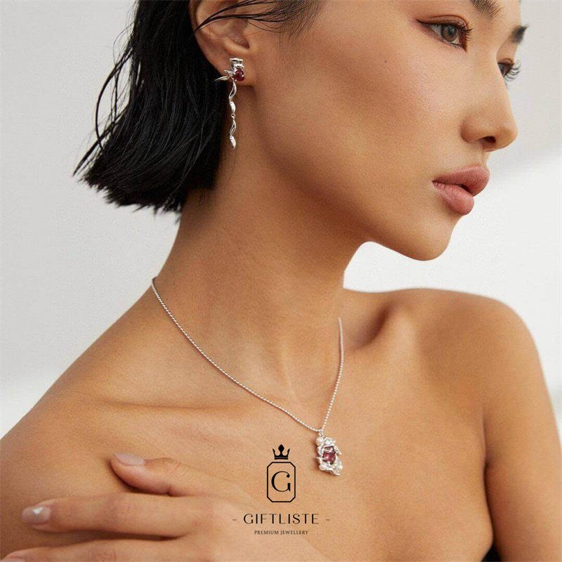 Bowknot Design Pearl SetGiftListe18k, vermeil, gold, silver, set, necklace, earrings, pearl, zircon,