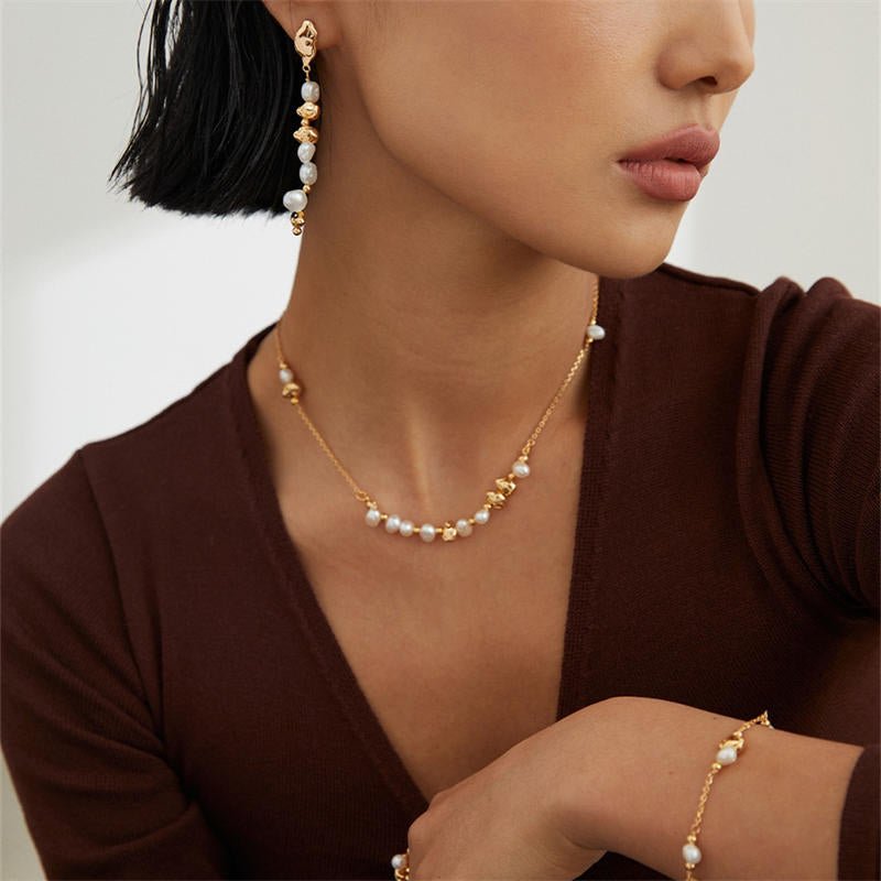 Classic Baroque Pearl Set BGIFTLISTEClassic Baroque Pearl Set B18k, vermeil, gold, silver, set, necklace, bracelet, earrings, ring, pearl