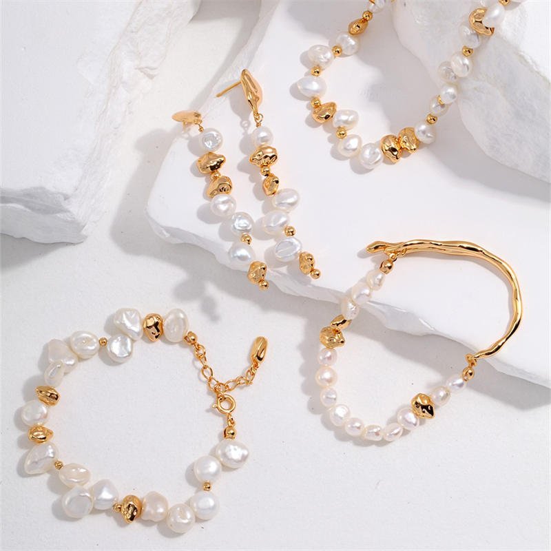 Classic Baroque Pearl Set BGIFTLISTEClassic Baroque Pearl Set B18k, vermeil, gold, silver, set, necklace, bracelet, earrings, ring, pearl