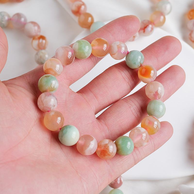 Classic Green Cherry Blossoms Agate BraceletGIFTLISTEClassic Green Cherry Blossoms Agate BraceletBracelet, Agate, Green, Cherry Blossoms