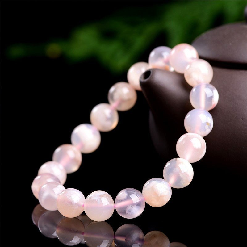 Classic Pink Cherry Blossoms Agate BraceletGIFTLISTEClassic Pink Cherry Blossoms Agate BraceletBracelet, Agate, Pink, Cherry Blossoms