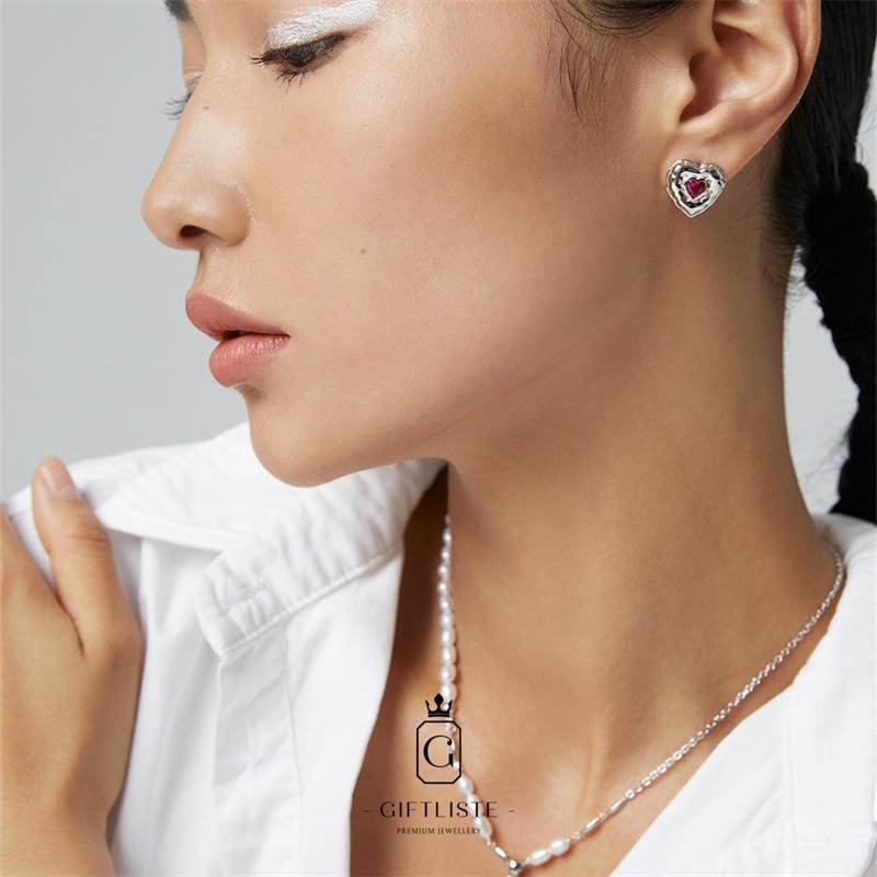 Confession Balloon Pearl Jewelry SetGiftListeset, necklace, earrings, 18k, vermeil, gold, silver, pearl, zircon