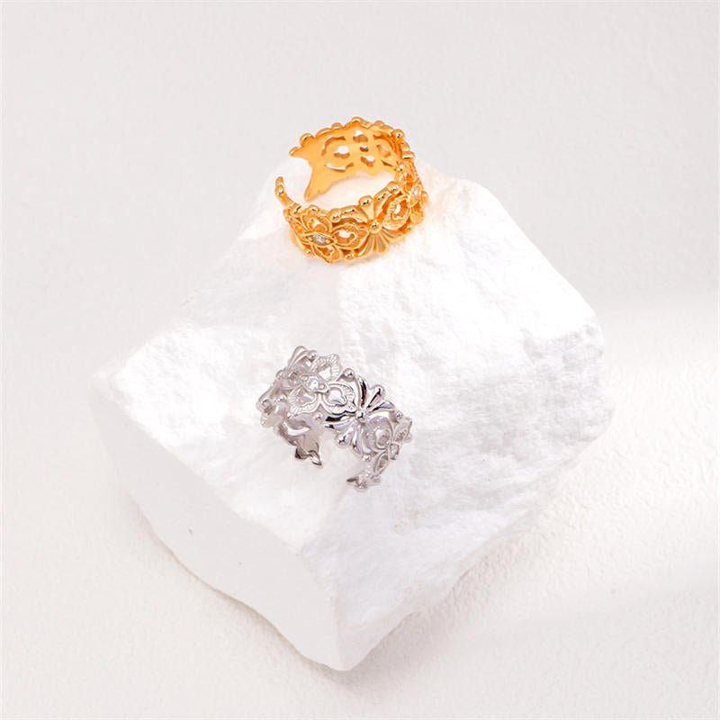 Fashionable Hollow Carved Zirconia RingGiftListeFashionable Hollow Carved Zirconia Ring18k, vermeil, gold, silver, ring, Zircon