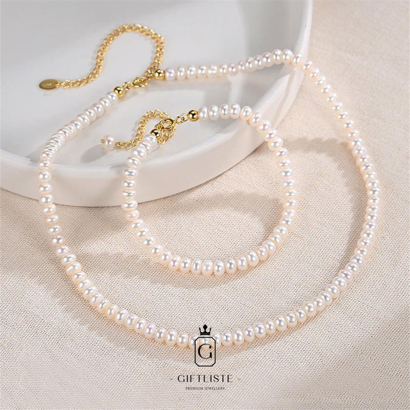 Gentle and Versatile Bread Pearl BraceletGiftListebracelet, 18k, vermeil, gold, silver, pearl
