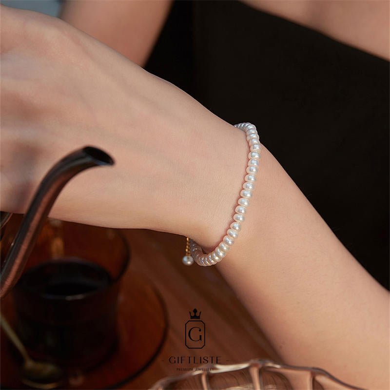 Gentle and Versatile Bread Pearl BraceletGiftListebracelet, 18k, vermeil, gold, silver, pearl