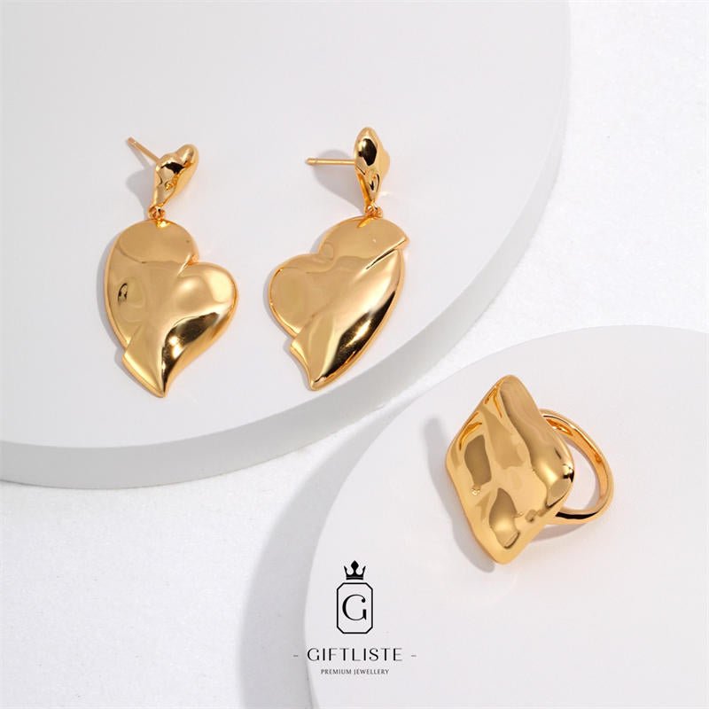 Irregular Heart EarringsGiftListeearrings, 18k, vermeil, gold, silver