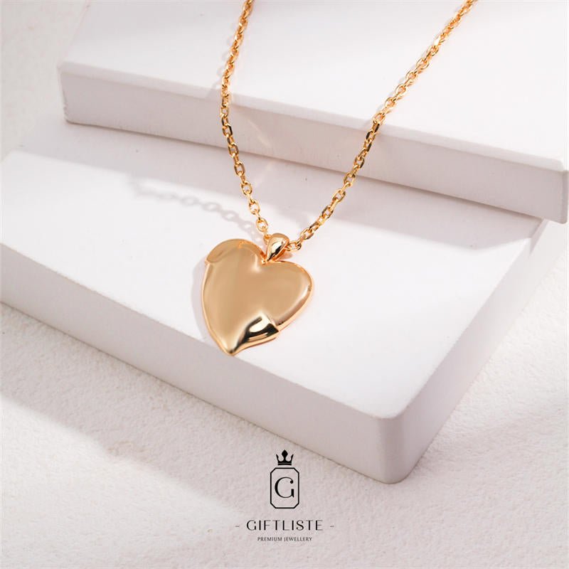 Irregular Heart NecklaceGiftListenecklace, 18k, vermeil, gold, silver