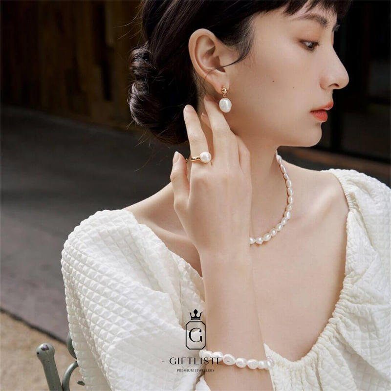 Irregular Shaped Baroque Pearl BraceletGiftListe18k, vermeil, gold, silver, bracelet, pearl
