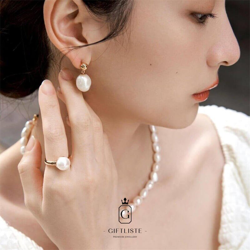 Irregular Shaped Baroque Pearl EarringsGiftListe18k, vermeil, gold, silver, earrings, pearl