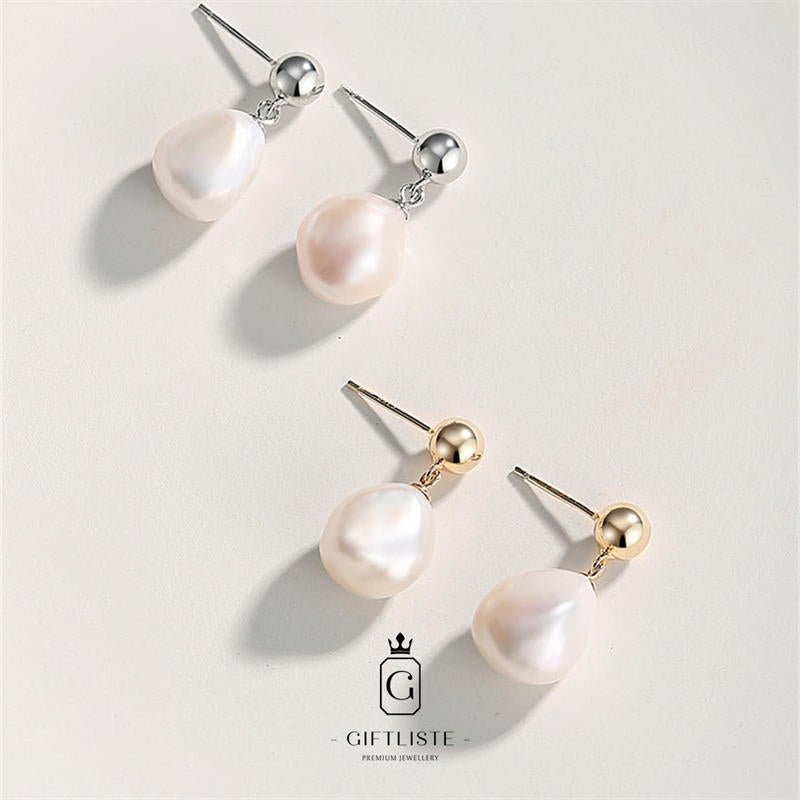 Irregular Shaped Baroque Pearl EarringsGiftListe18k, vermeil, gold, silver, earrings, pearl