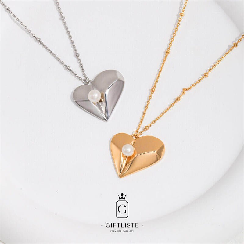 Love Pearl NecklaceGiftListenecklace, 18k, vermeil, gold, silver, pearl