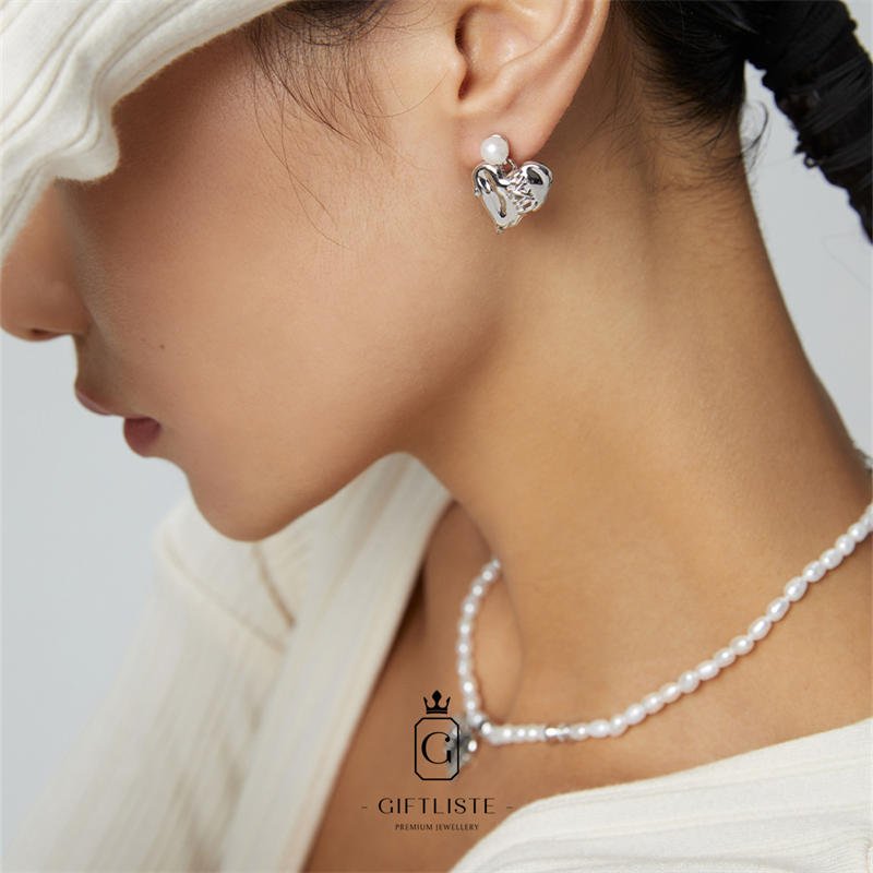 Love Stitching EarringsGiftListeearrings, 18k, vermeil, gold, silver, pearl
