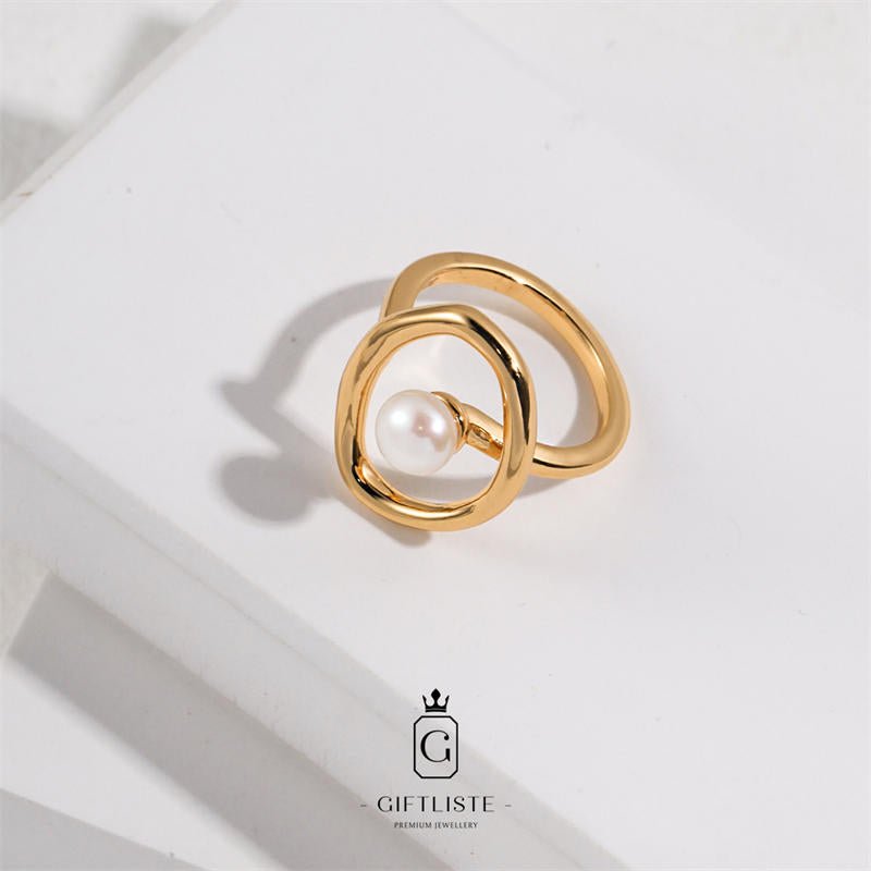 Minimalist Pearl RingGiftListering, 18k, vermeil, gold, silver, pearl