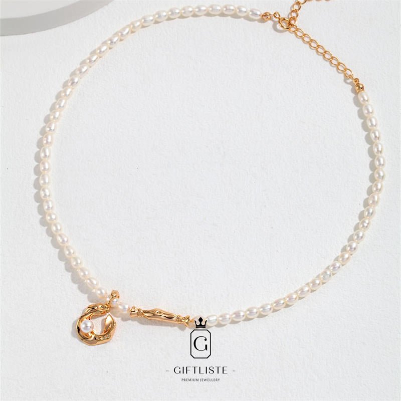 Natural Pearl Silk Scarf Design SetGiftListe18k, vermeil, gold, silver, set, necklace, bracelet, earrings, pearl