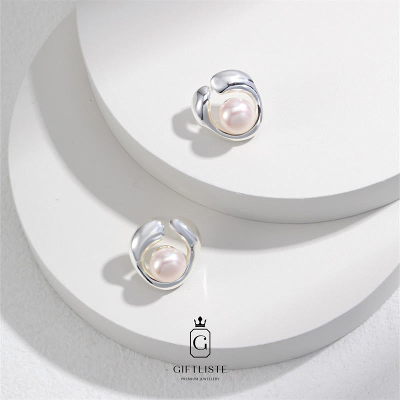 Pearl Irregular Remodeling EarringsGiftListeearrings, 18k, vermeil, gold, silver, pearl
