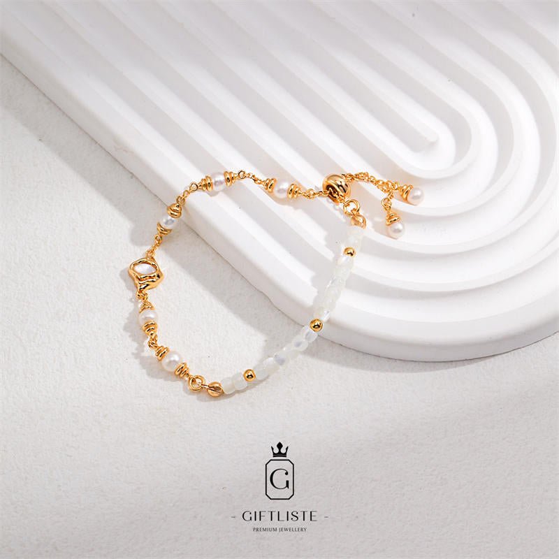 Pearl Lava Fluid Mother-Of-Pearl BraceletGiftListebracelet, 18k, vermeil, gold, silver, pearl, mother-of-pearl