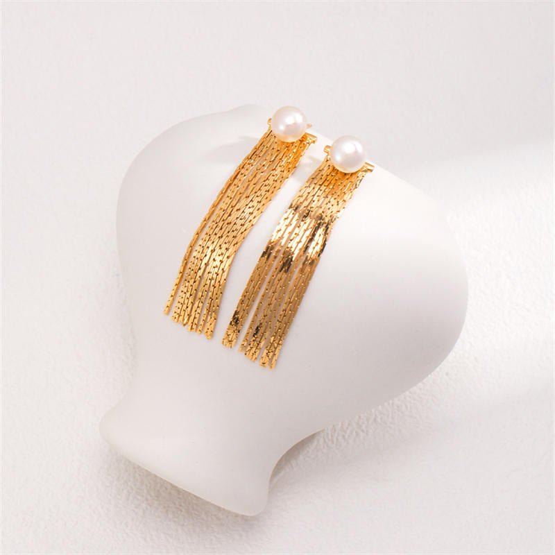 Pearl Tassel Two-Way EarringsGiftListePearl Tassel Two-Way Earrings18k, vermeil, gold, silver, earrings, Pearls