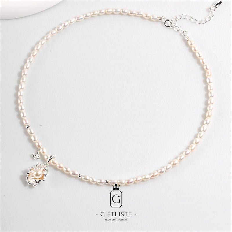 Sea Wave Element Pearl NecklaceGiftListe18k, vermeil, gold, silver, necklace, pearl