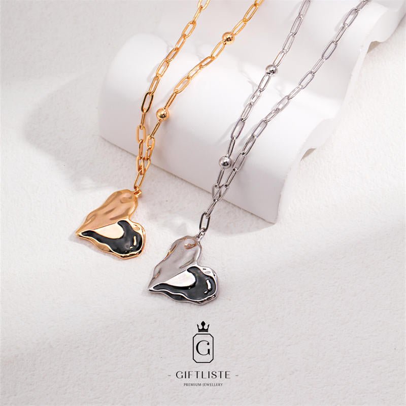 Simple Enamel Heart NecklaceGiftListenecklace, 18k, vermeil, gold, silver, enamel