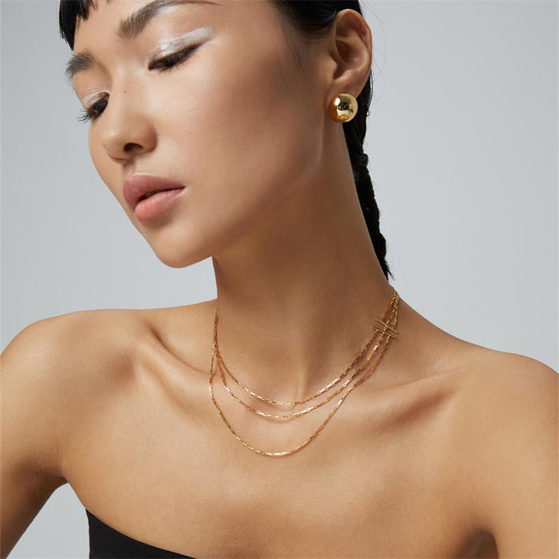 Simple Three-Layer Sterling Silver NecklaceGiftListe18k, vermeil, gold, silver, necklace