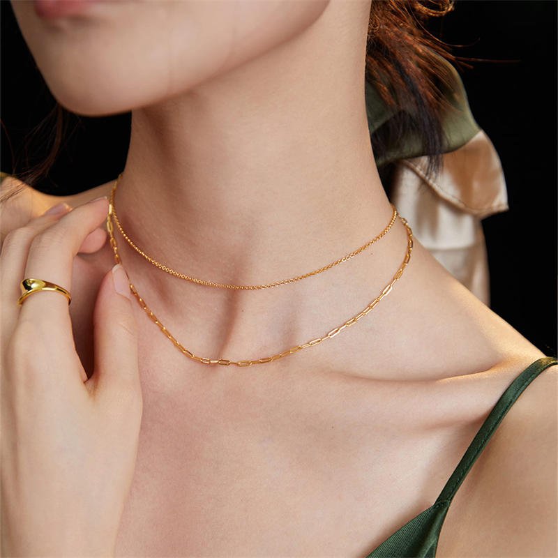 Stacking Double Silver NecklacesGiftListe18k, vermeil, gold, silver, necklace