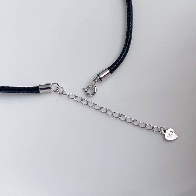Sterling Silver Letter Leather Cord NecklaceGIFTLISTESterling Silver Letter Leather Cord NecklaceNecklace, Sterling Silver, Leather Cord