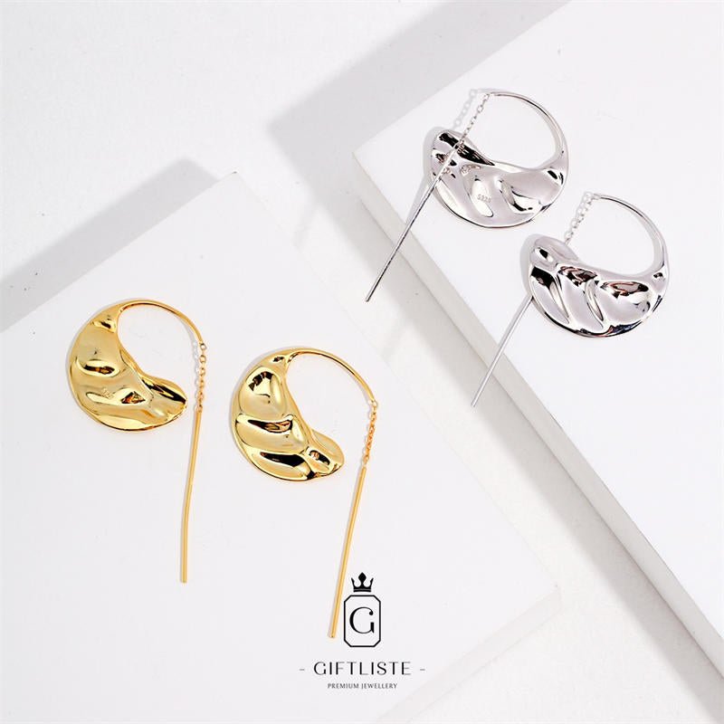 Unique Design Round Shiny Surface Ear WireGiftListe18k, vermeil, gold, silver, earrings